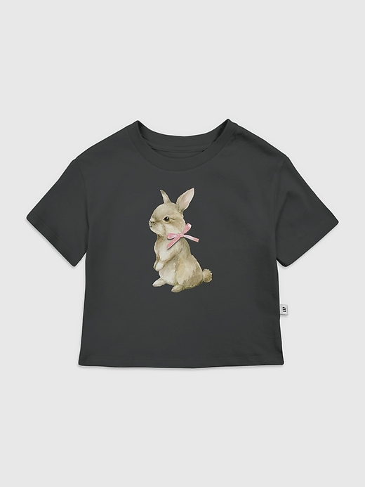 kleinkind-t-shirt mit hasen-schleifen-grafik