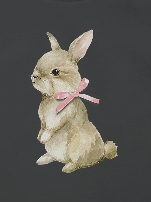 kleinkind-t-shirt mit hasen-schleifen-grafik