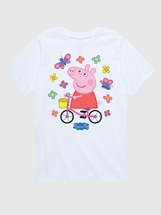 peppa pig fahrrad schmetterlinge kurzarm-t-shirt für kleinkinder