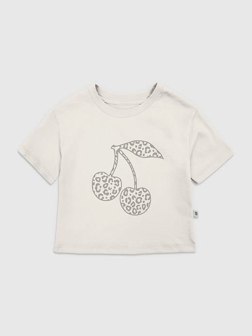 kleinkind-t-shirt mit leoparden- und kirschmotiv