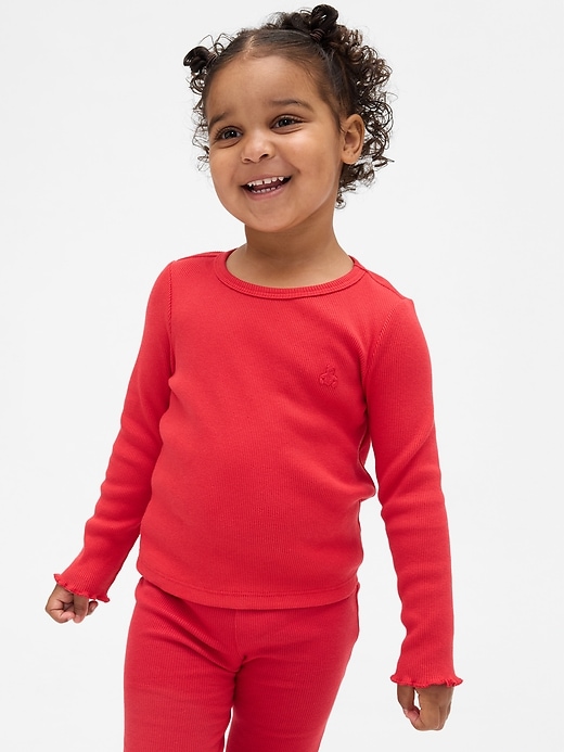 baby- und kleinkind-rippstrick-t-shirt zum kombinieren