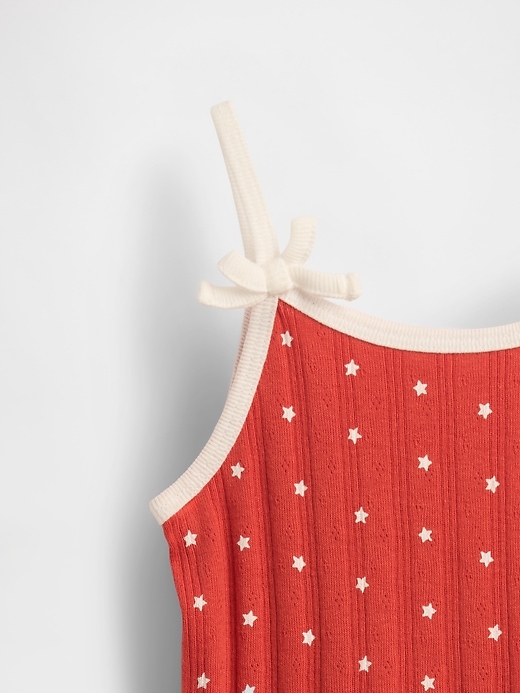 baby- und kleinkind-top mit pointelle-rippstrick und schleife