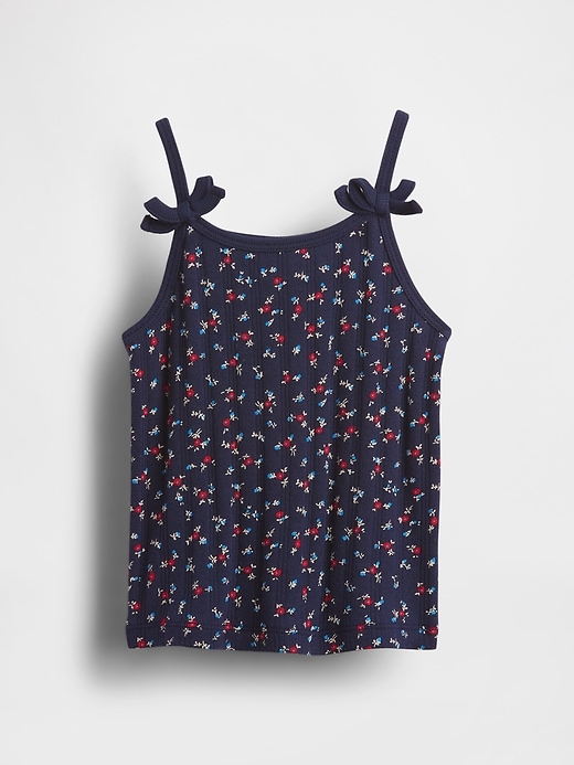 baby- und kleinkind-top mit pointelle-rippstrick und schleife