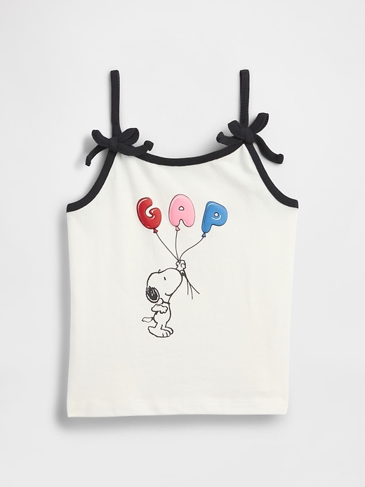 baby- und kleinkind-top mit snoopy-logo und schleife