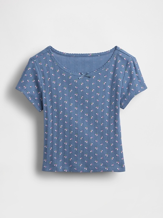 baby- und kleinkind-t-shirt mit pointelle-rippstrick