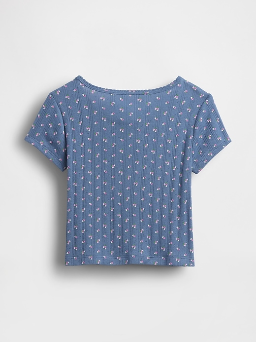 baby- und kleinkind-t-shirt mit pointelle-rippstrick