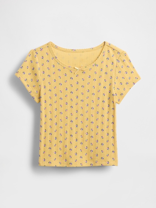 baby- und kleinkind-t-shirt mit pointelle-rippstrick