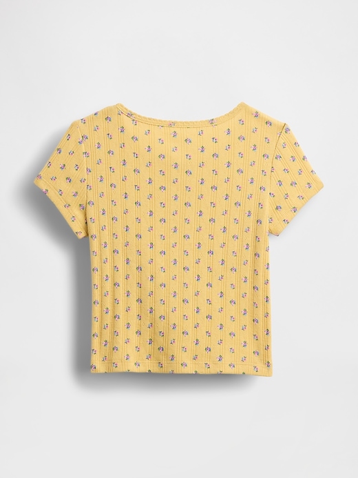 baby- und kleinkind-t-shirt mit pointelle-rippstrick