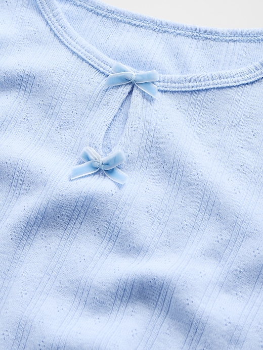 baby- und kleinkind-spitzenoberteil mit schleife