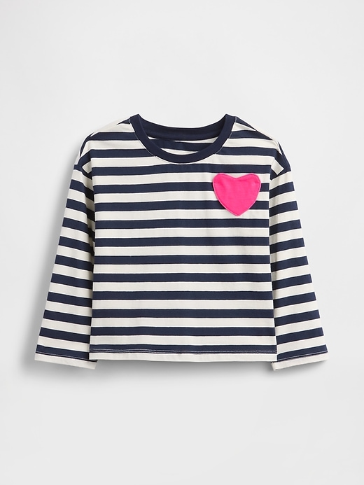 baby- und kleinkind-t-shirt mit herztasche zum kombinieren