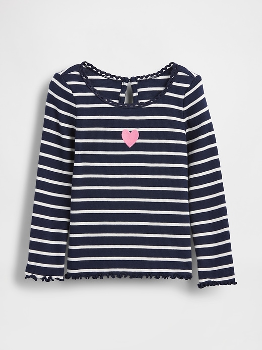 besticktes rippstrick-t-shirt für babys und kleinkinder