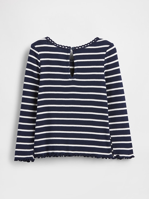 besticktes rippstrick-t-shirt für babys und kleinkinder