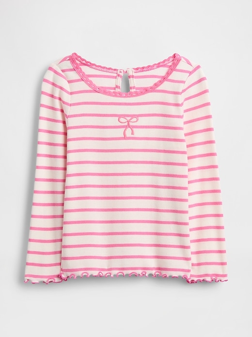 besticktes rippstrick-t-shirt für babys und kleinkinder