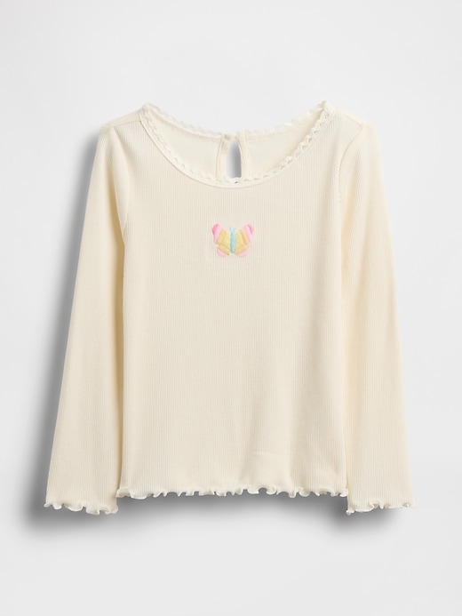 besticktes rippstrick-t-shirt für babys und kleinkinder