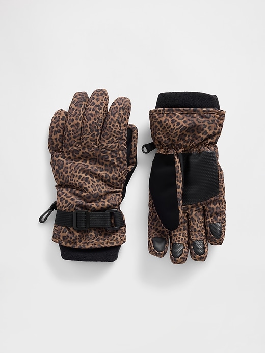 kinder-schneehandschuhe mit leopardenmuster