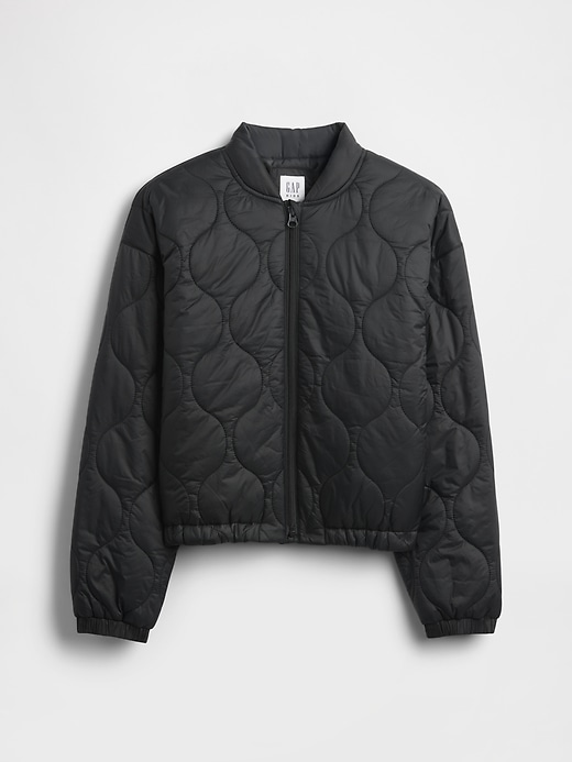 leichte gesteppte kinderjacke aus recyceltem material