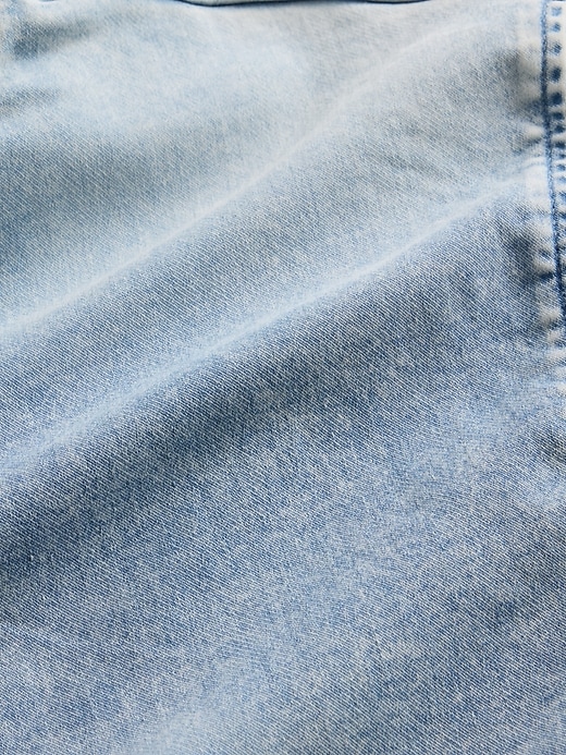 kinder-strickjacke aus denim mit reißverschluss