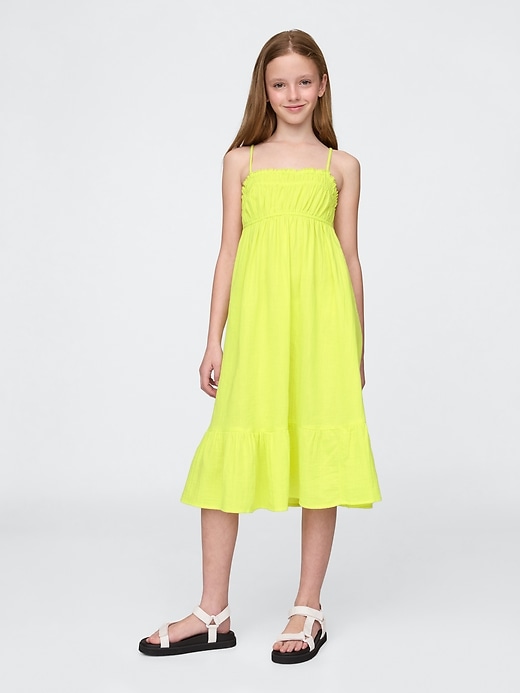 kinder-midikleid aus crinkle-gaze