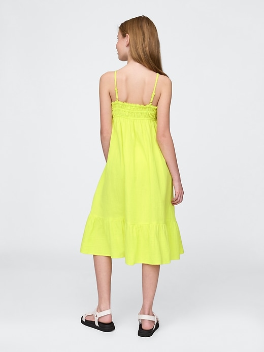 kinder-midikleid aus crinkle-gaze