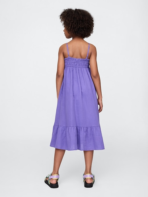 kinder-midikleid aus crinkle-gaze