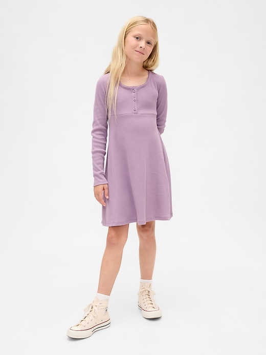 kinder rib henley kleid