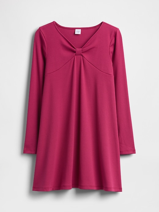 kinder-rippstrickkleid mit schleife