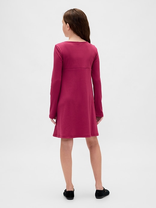 kinder-rippstrickkleid mit schleife