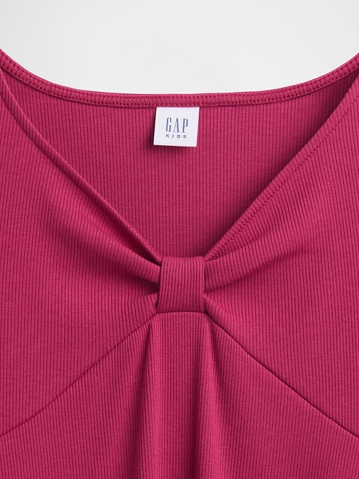kinder-rippstrickkleid mit schleife