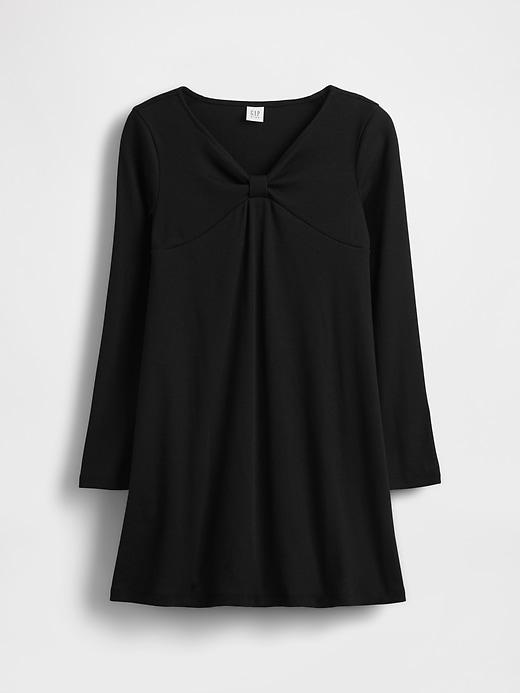 kinder-rippstrickkleid mit schleife