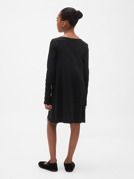 kinder-rippstrickkleid mit schleife