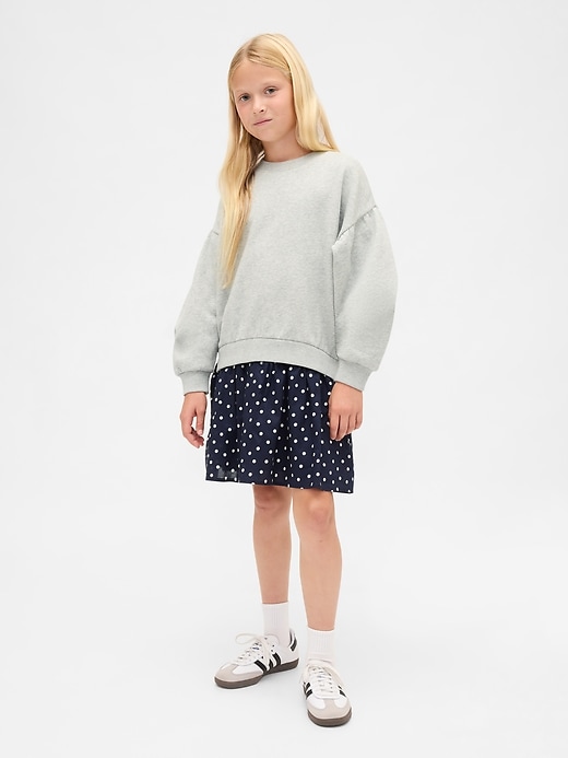 vintage soft falten-sweatshirtkleid für kinder