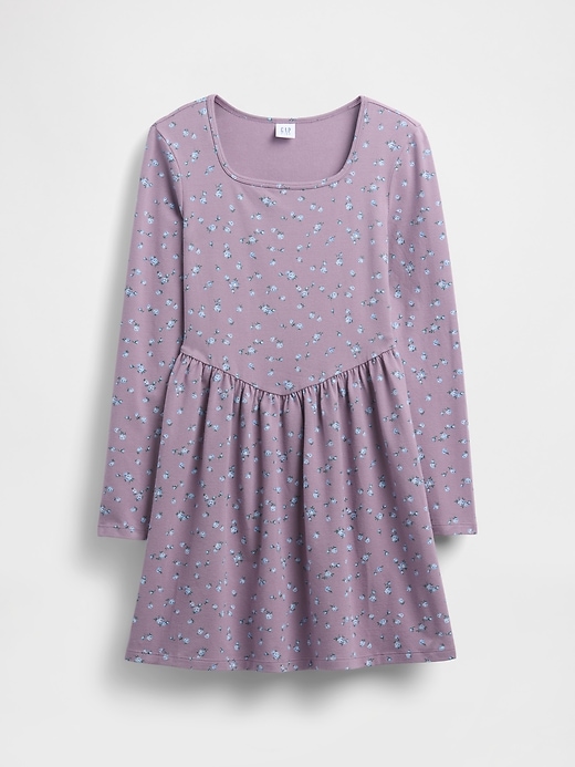 jerseykleid für kinder mit eckigem ausschnitt