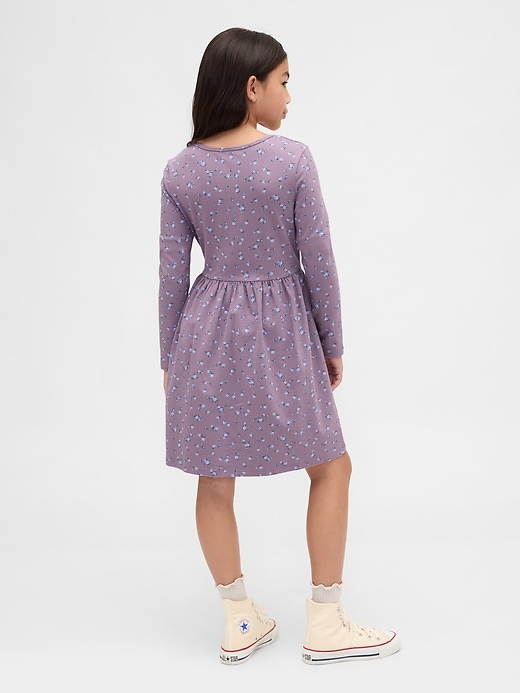 jerseykleid für kinder mit eckigem ausschnitt