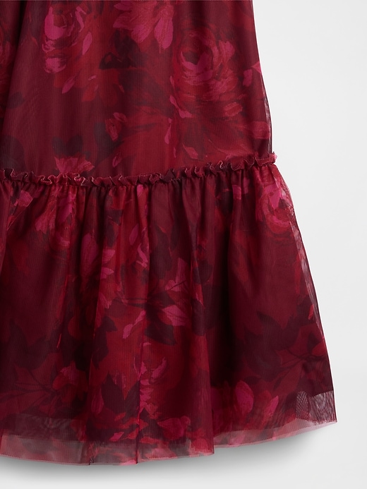 tüll-midikleid für kinder mit kurzen Ärmeln