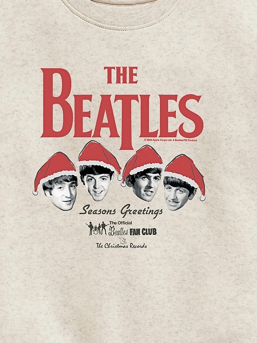 kinder-fleece-sweatshirt mit beatles-weihnachtsmotiv und rundhalsausschnitt