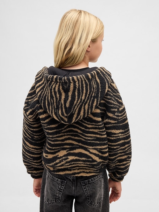 kinder sherpa-kapuzenjacke mit reißverschluss