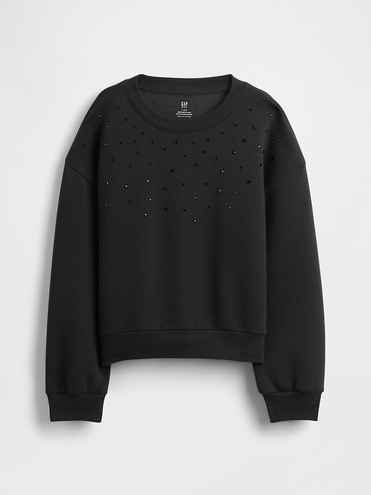kinder-sweatshirt mit verzierungen und dolman-motiv