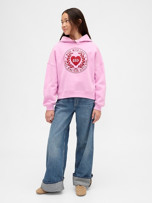 vintagesoft oversized hoodie für kinder mit herzlogo