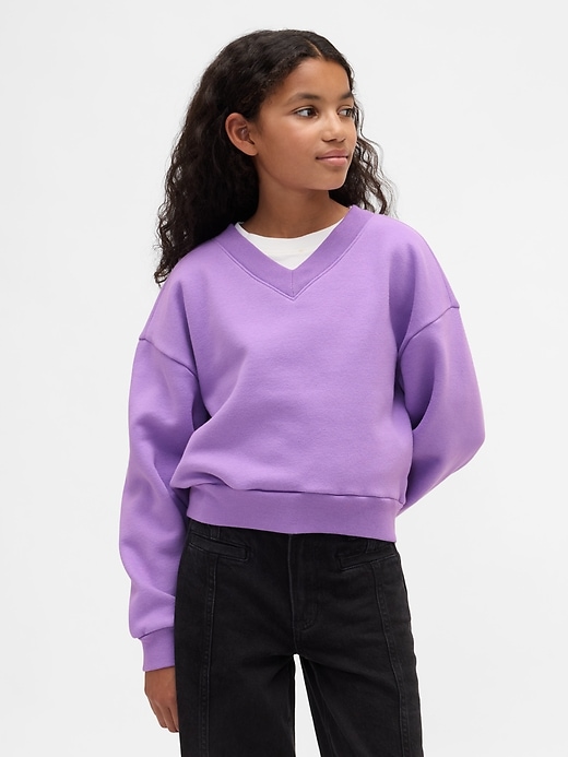 vintagesoft kinder-sweatshirt mit v-ausschnitt und lockerer passform