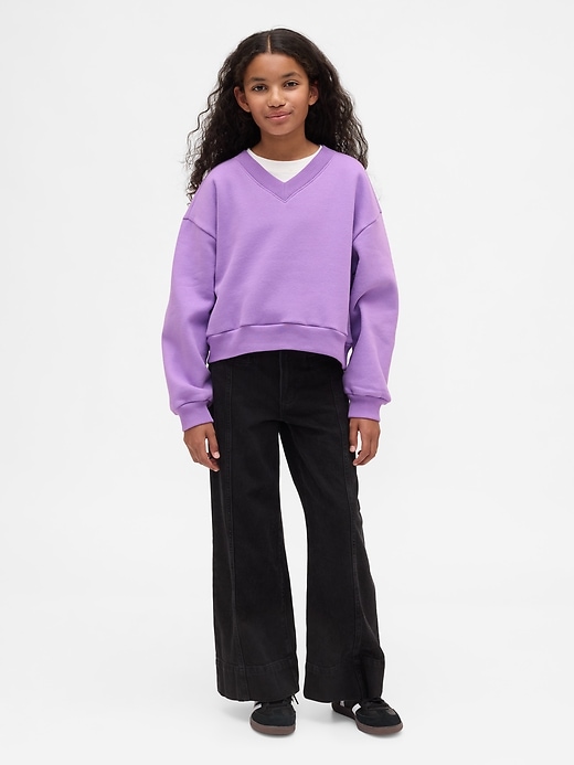 vintagesoft kinder-sweatshirt mit v-ausschnitt und lockerer passform