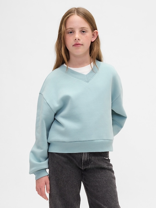 vintagesoft kinder-sweatshirt mit v-ausschnitt und lockerer passform