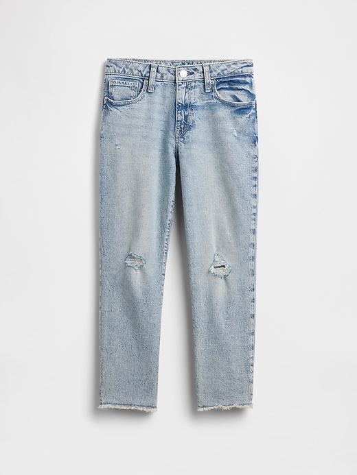 kinder-jeans mit mittelhohem bund girlfriend-style