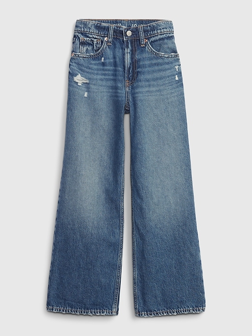kinder-jeans mit niedrigem bund weitem bein