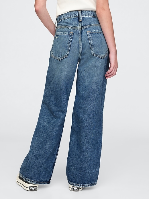 kinder-jeans mit niedrigem bund weitem bein