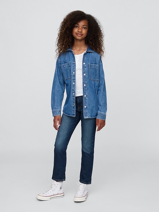 kinder-jeans mit mittelhohem bund girlfriend-style