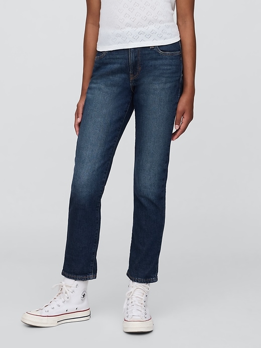 kinder-jeans mit mittelhohem bund girlfriend-style