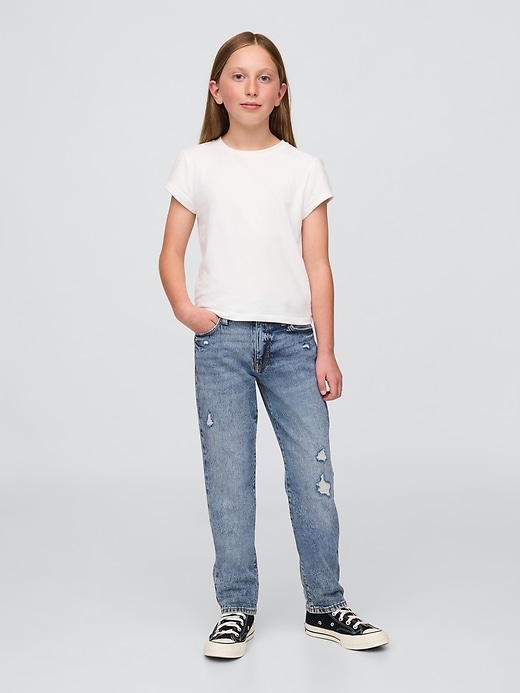 kinder-jeans mit mittelhohem bund girlfriend-style