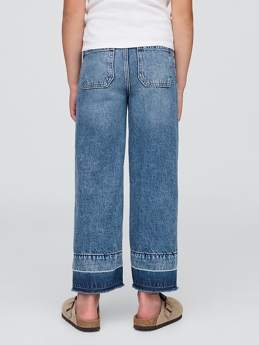 high-rise-jeans mit weitem bein und knöchellänge für kinder