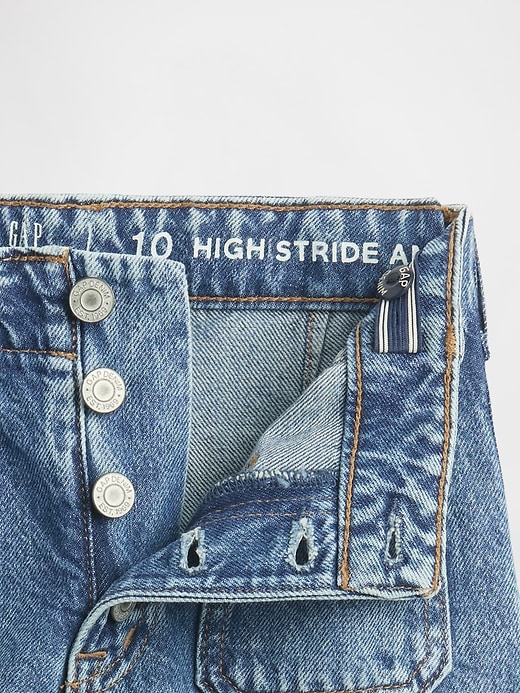 high-rise-jeans mit weitem bein und knöchellänge für kinder