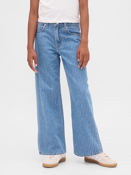 kinder-jeans mit niedrigem bund weitem bein